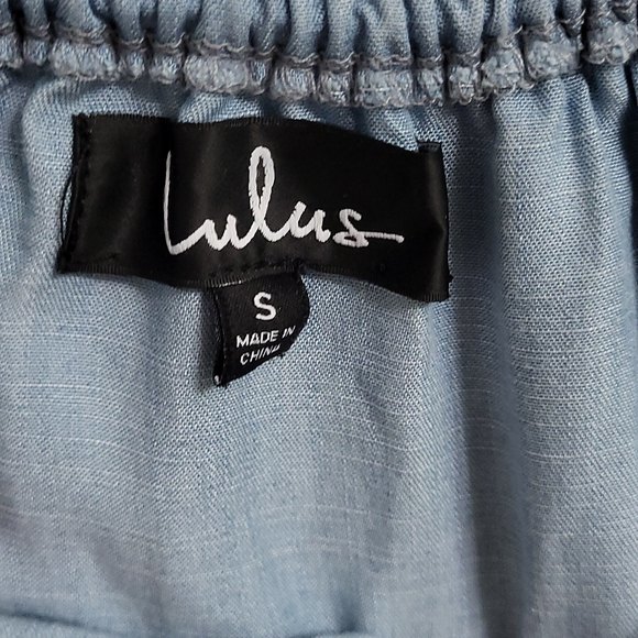 Lulu's Light Blue Chambray Off-the-Shoulder Dress "Standout Style" - Picture 6 of 8